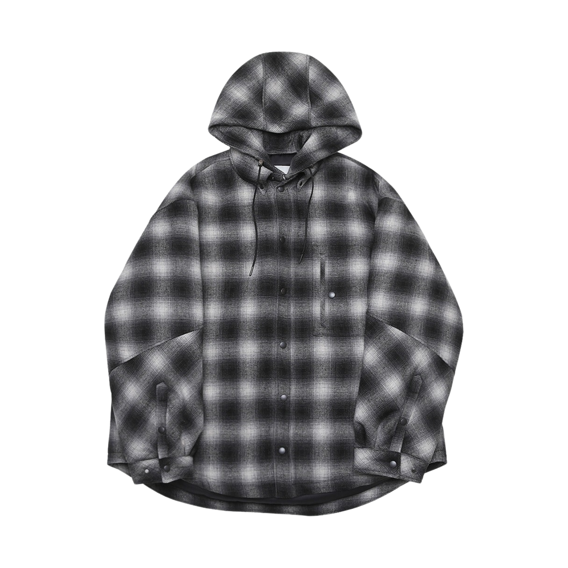 [KREAM 단독] 알렌느 디테처블 체크 후드 패딩 블랙