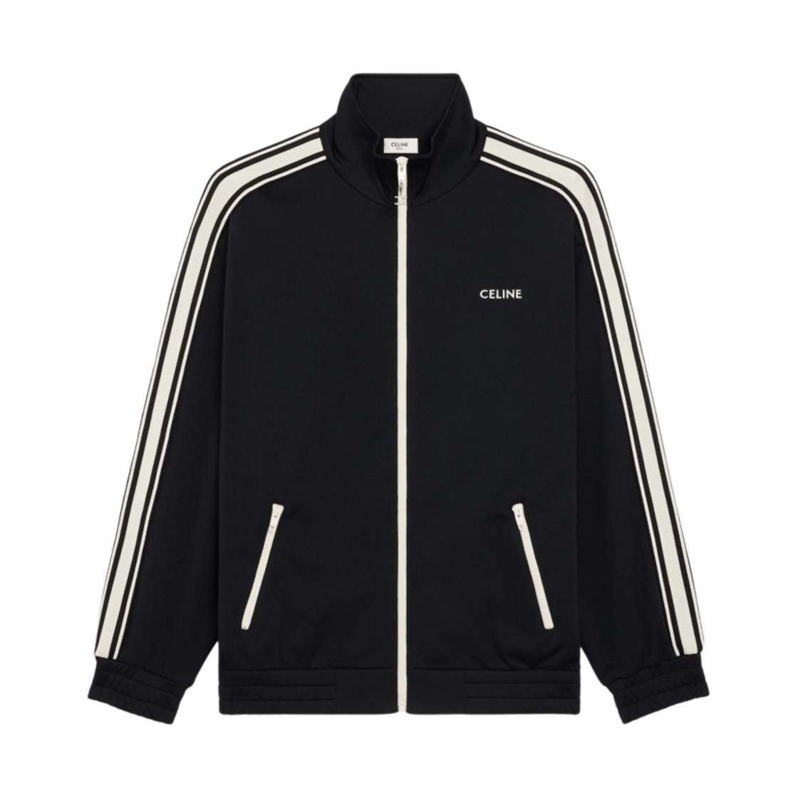 2Y490121O-38NO Celine Tracksuit Jacket in Double Face Jersey Black