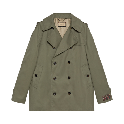 Gucci Fine Gabardine Trench Coat Green