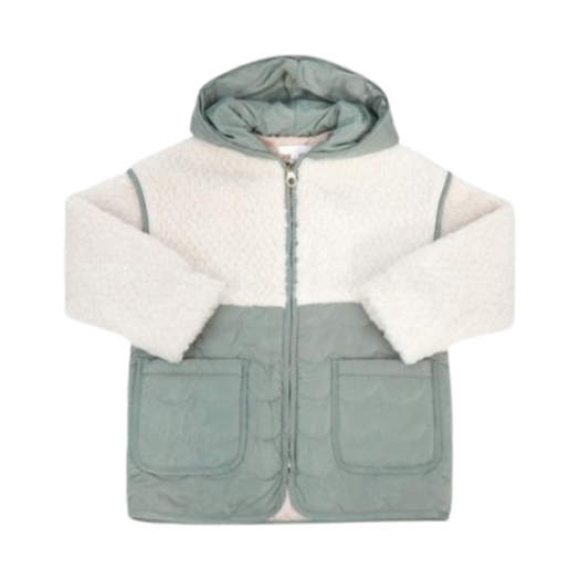 C16418-690 (Kids) Chloe Hooded Padding Jumper Green
