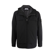 Stone Island 41427 Soft Shell Hooded Jacket Black - 21FW