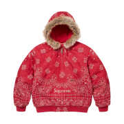 Supreme Bandana Jacquard Denim Hooded Work Jacket Red - 25SS