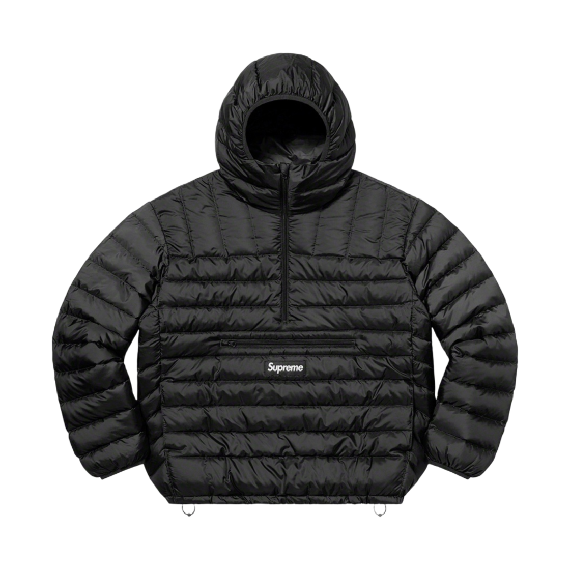 슈프림 마이크로 다운 하프 집 후드 풀오버 블랙 - 22FW(Supreme Micro Down Half Zip Hooded Pullover Black - 22FW)