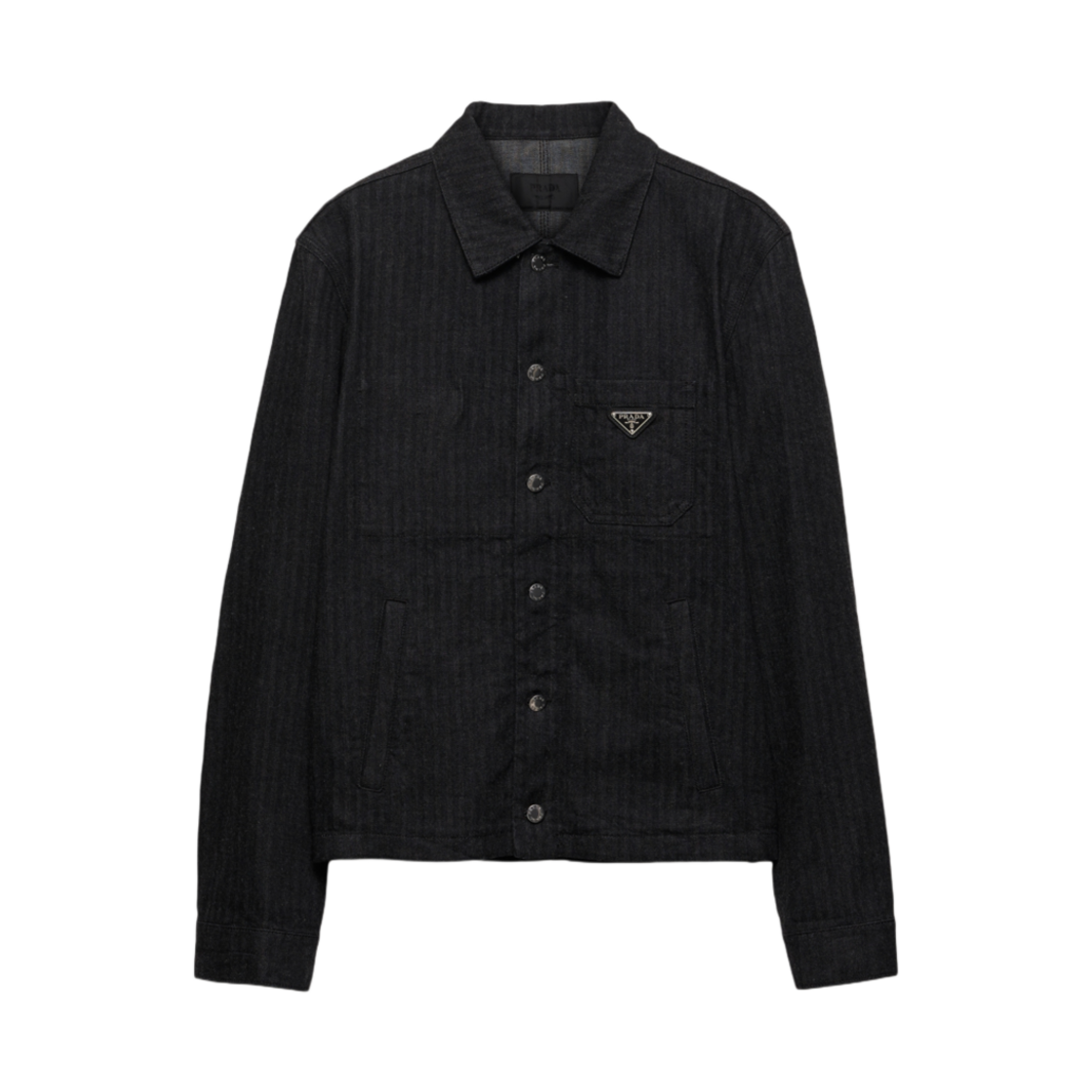 프라다 쉐브론 데님 블루종 자켓 블랙