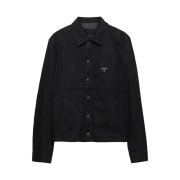 Prada Chevron Denim Blouson Jacket Black