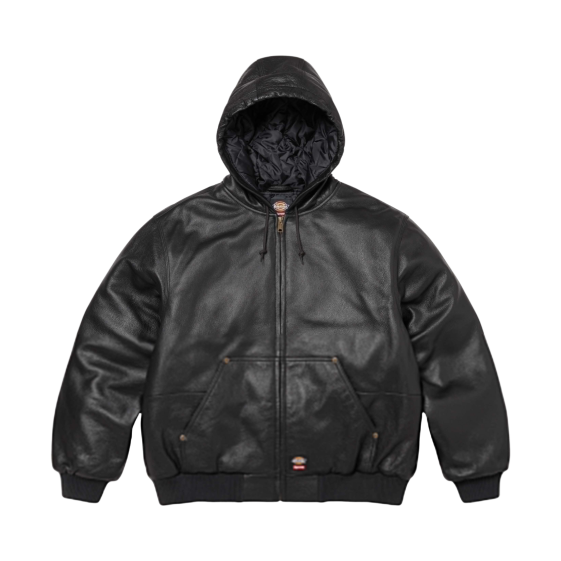 슈프림 x 디키즈 후드 레더 워크 자켓 블랙 - 24FW(Supreme x Dickies Hooded Leather Work Jacket Black - 24FW)