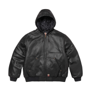 Supreme x Dickies Hooded Leather Work Jacket Black - 24FW