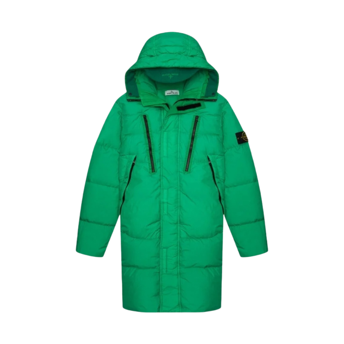 스톤 아일랜드 70123 크링클랩스 후드 롱 다운 자켓 브라이트 그린 - 21FW(Stone Island 70123 Crinkle Reps Hooded Long Down Jacket Bright Green - 21FW)