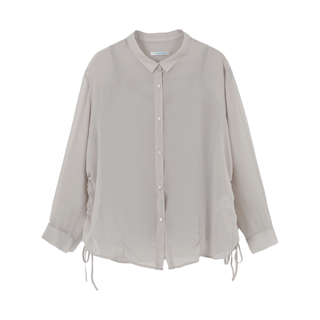 P0000BWA Tannat T/T Glossy Chiffon Blouse Gray