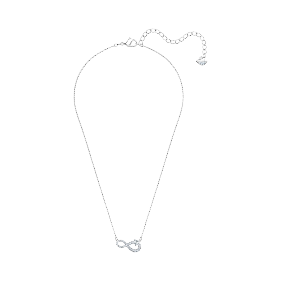 (W) 스와로브스키 인피니티 네클리스 화이트 로듐 플래팅((W) Swarovski Infinity Necklace White Rhodium Plated)