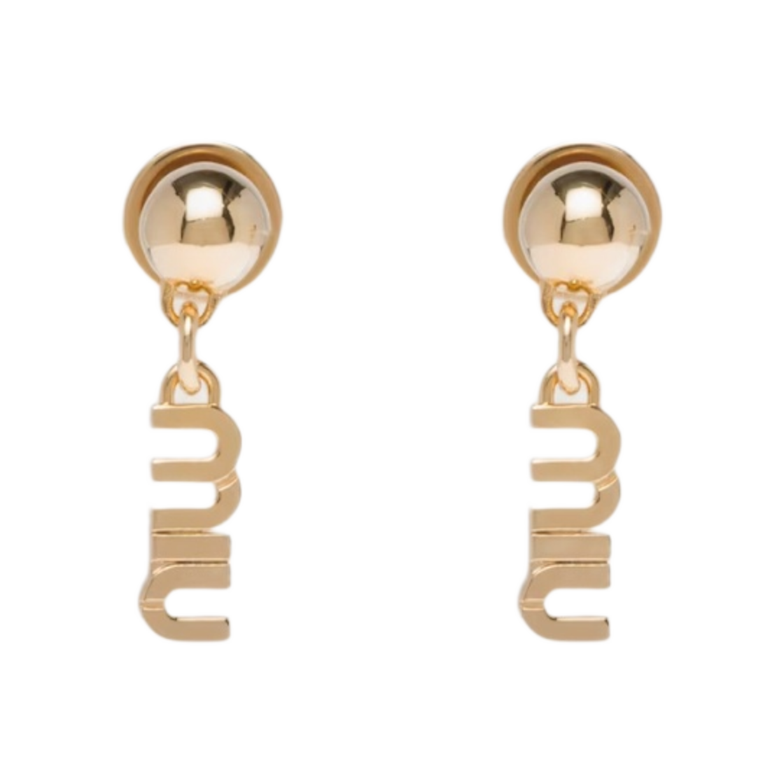 (W) 미우 미우 메탈 이어링 골드((W) Miu Miu Metal Earrings Gold) - 1