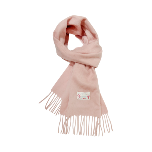 MF24710MF001MLPFR Margarin Fingers Wool Fringe Muffler Light Pink
