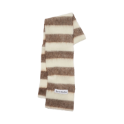 Acne Studios Wool-Blend Stripe Muffler Brown White