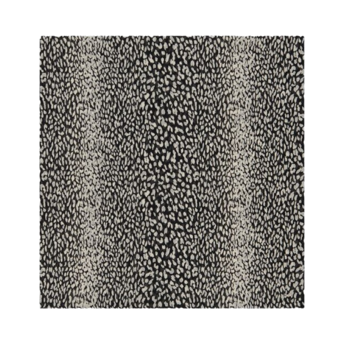 생로랑 스퀘어 스카프 미니 레오파드 실크 조르제트 블랙 화이트 그레이