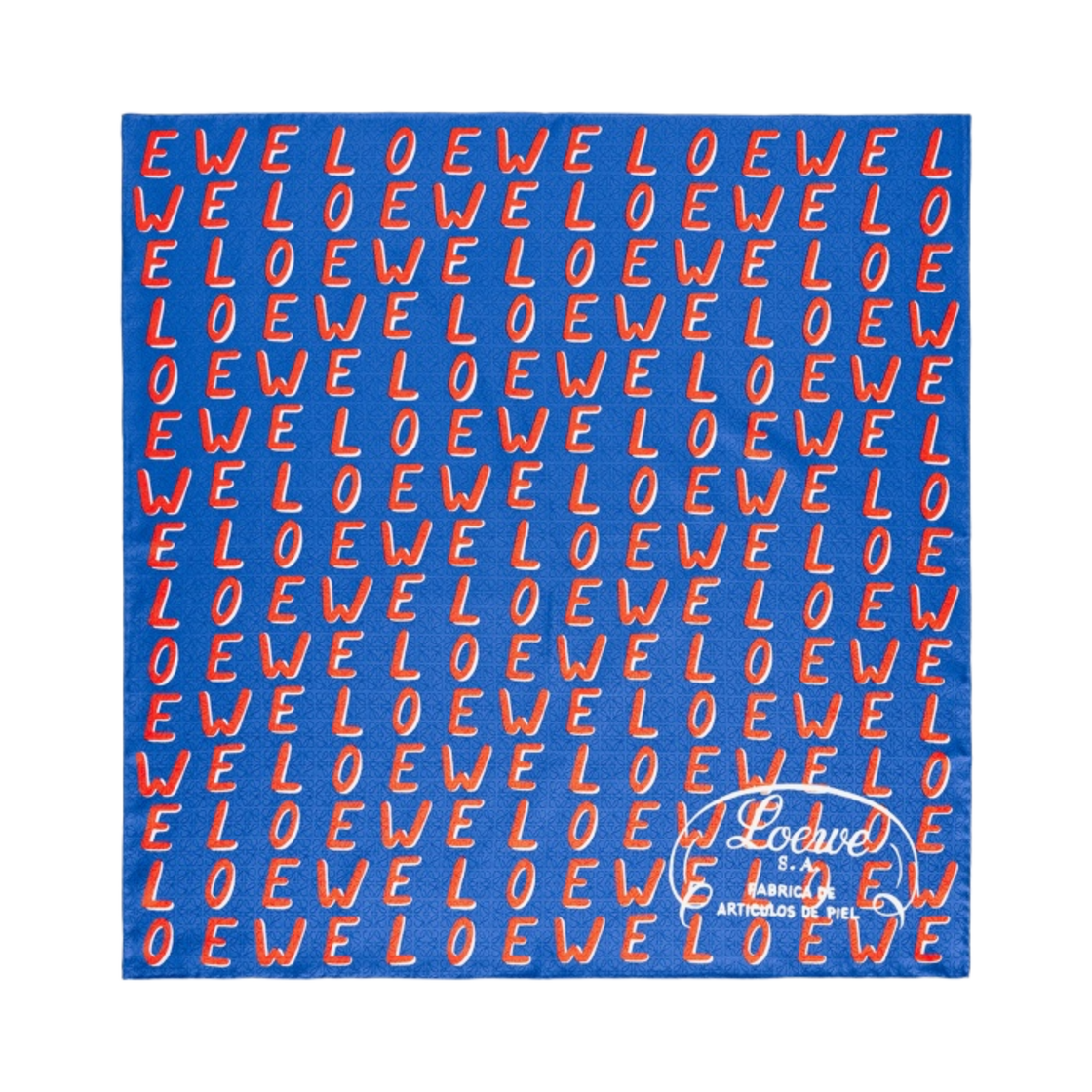 (W) 로에베 스카프 인 실크 블루 레드((W) Loewe Scarf In Silk Blue Red)
