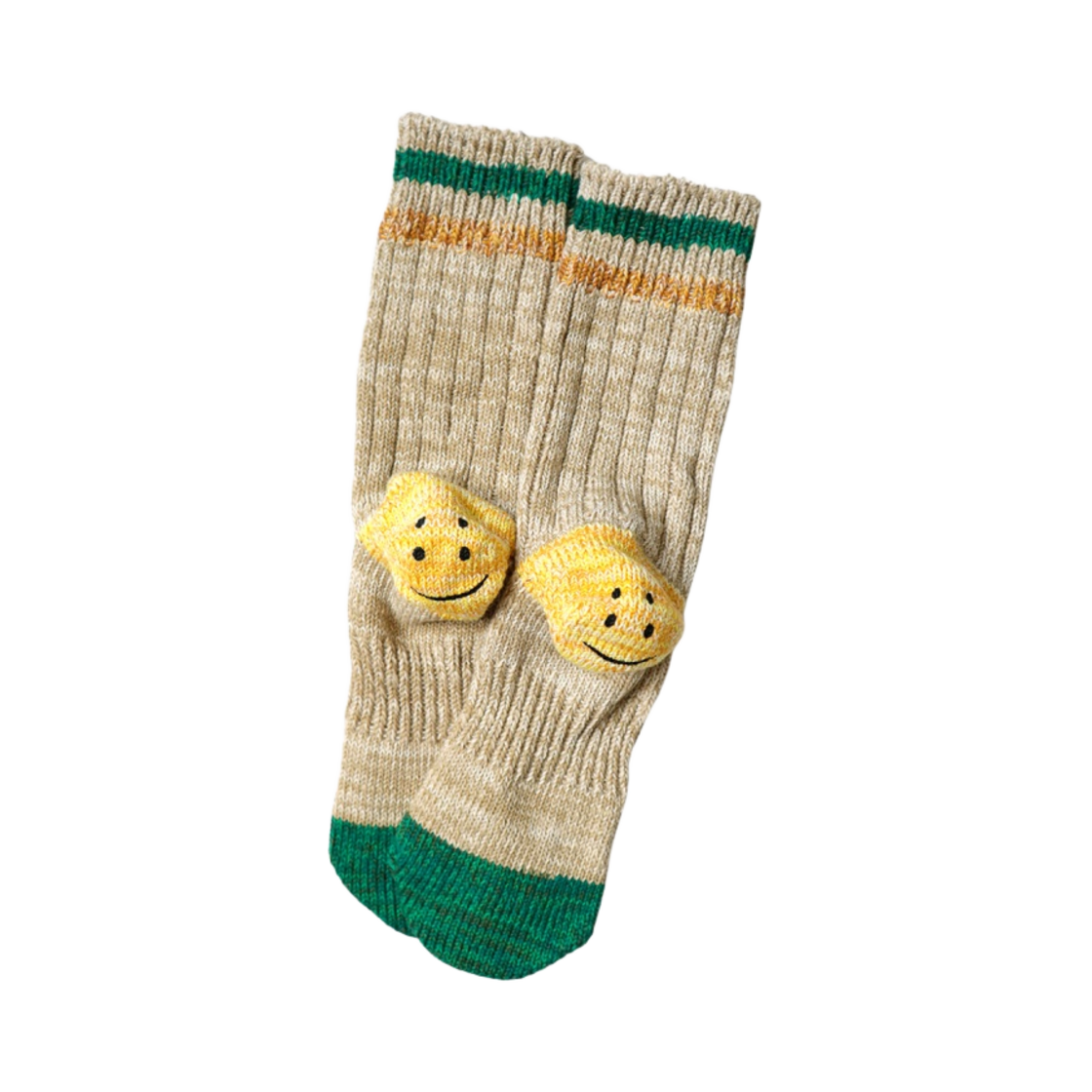 캐피탈 60 피스 헤더 아이비 레인보우 해피 힐 홀드 삭스 베이지(Kapital 60 Pieces Heather Ivy Rainbowy Happy Heel Hold Socks Beige)