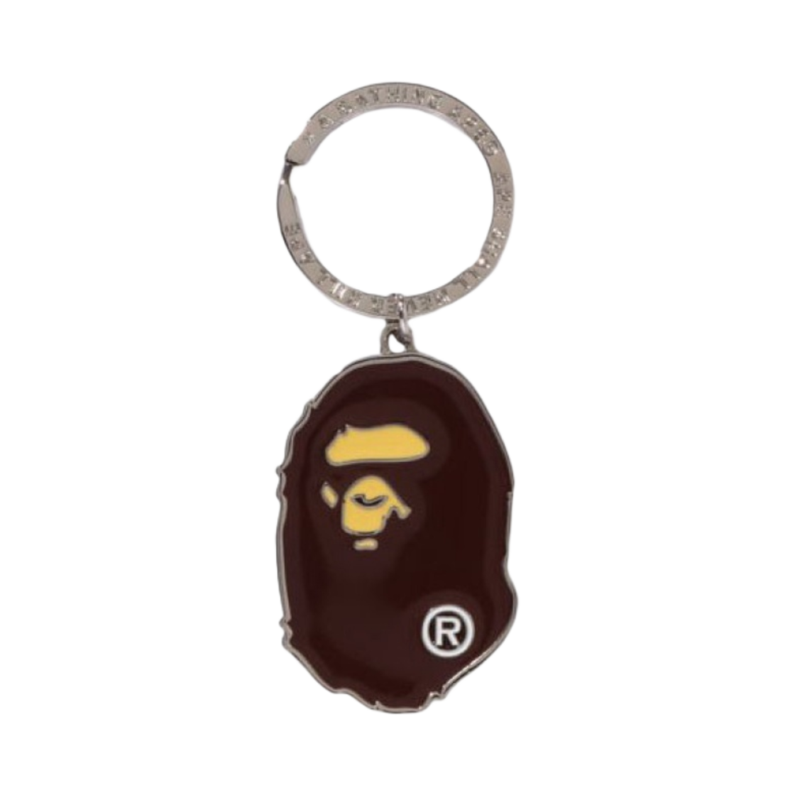 베이프 에이프 메탈 헤드 키체인 브라운(BAPE Ape Head Metal Keychain Brown)