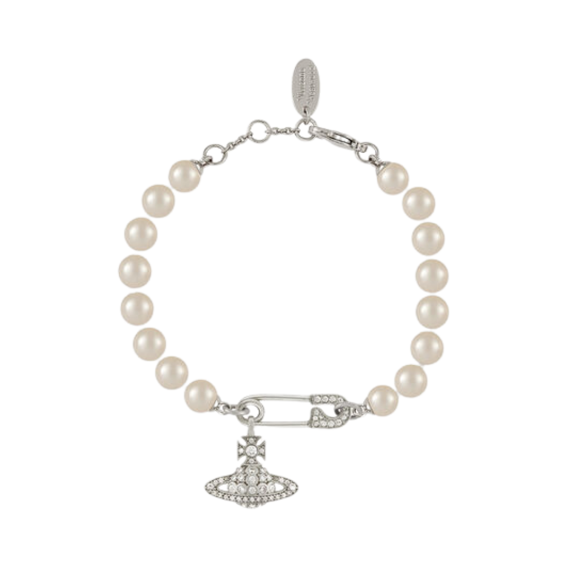 비비안 웨스트우드 루크리스 펄 브레이슬릿 플래티넘 라이트 크림로즈 펄 화이트 CZ(Vivienne Westwood Lucrece Pearl Bracelet Platinum Light Creamrose Pearl White CZ) - 1