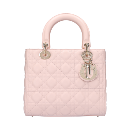 ITVBWOBAH84E Dior Lady Dior Medium Bag Cannage Lambskin Pink