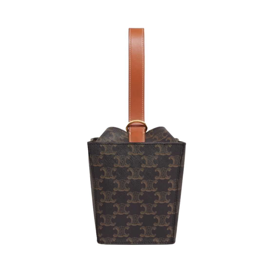셀린느 트리옹프 캔버스 & 카프스킨 스트랩 박스 탄(Celine Strap Box in Triomphe Canvas and Calfskin Tan) - 2