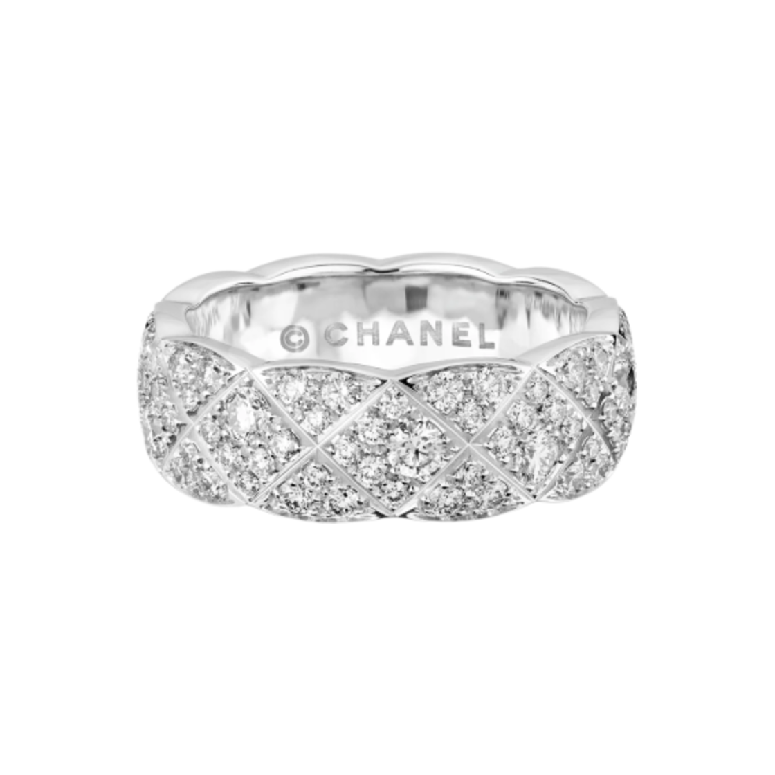 샤넬 코코 크러쉬 링 퀼티드 모티프 스몰 & 18K 화이트 골드 다이아몬드(Chanel Coco Crush Ring Quilted Motif Small & 18K White Gold Diamonds)