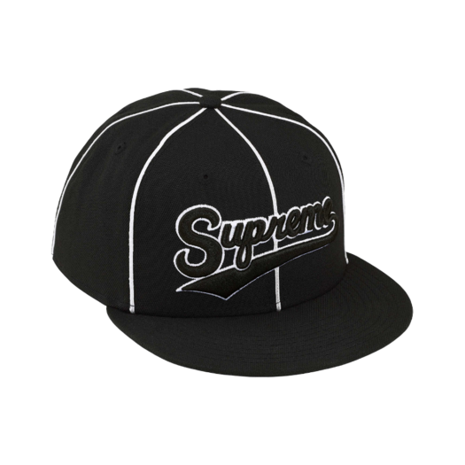 Supreme Piping Script Logo New Era Black - 25SS