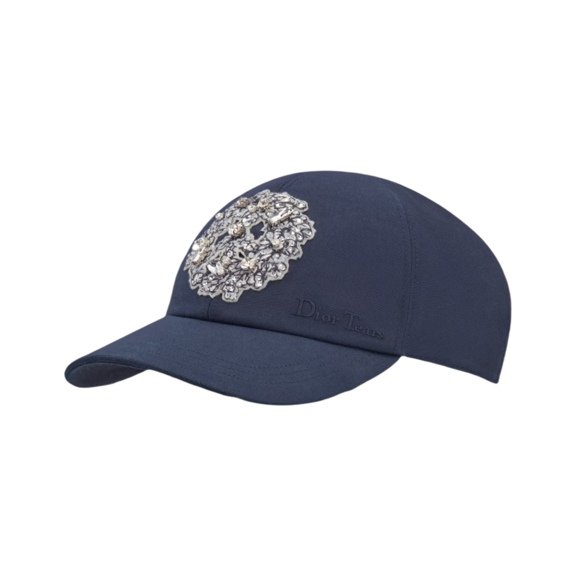 디올 x 데님 티어스 디올 티어스 베이스볼 캡 네이비 블루 코튼 캔버스 화이트 크리스탈(Dior x Denim Tears Dior Tears Baseball Cap Navy Blue Cotton Canvas and White Crystals) - 1