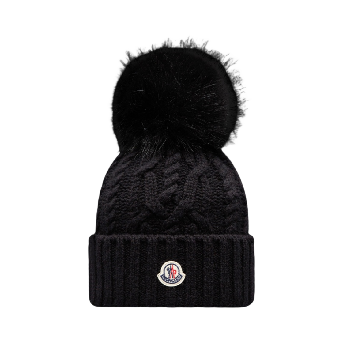 (W) 몽클레르 폼폼 비니 블랙 - 23SS((W) Moncler Beanie with Pom Pom Black - 23SS) - 1