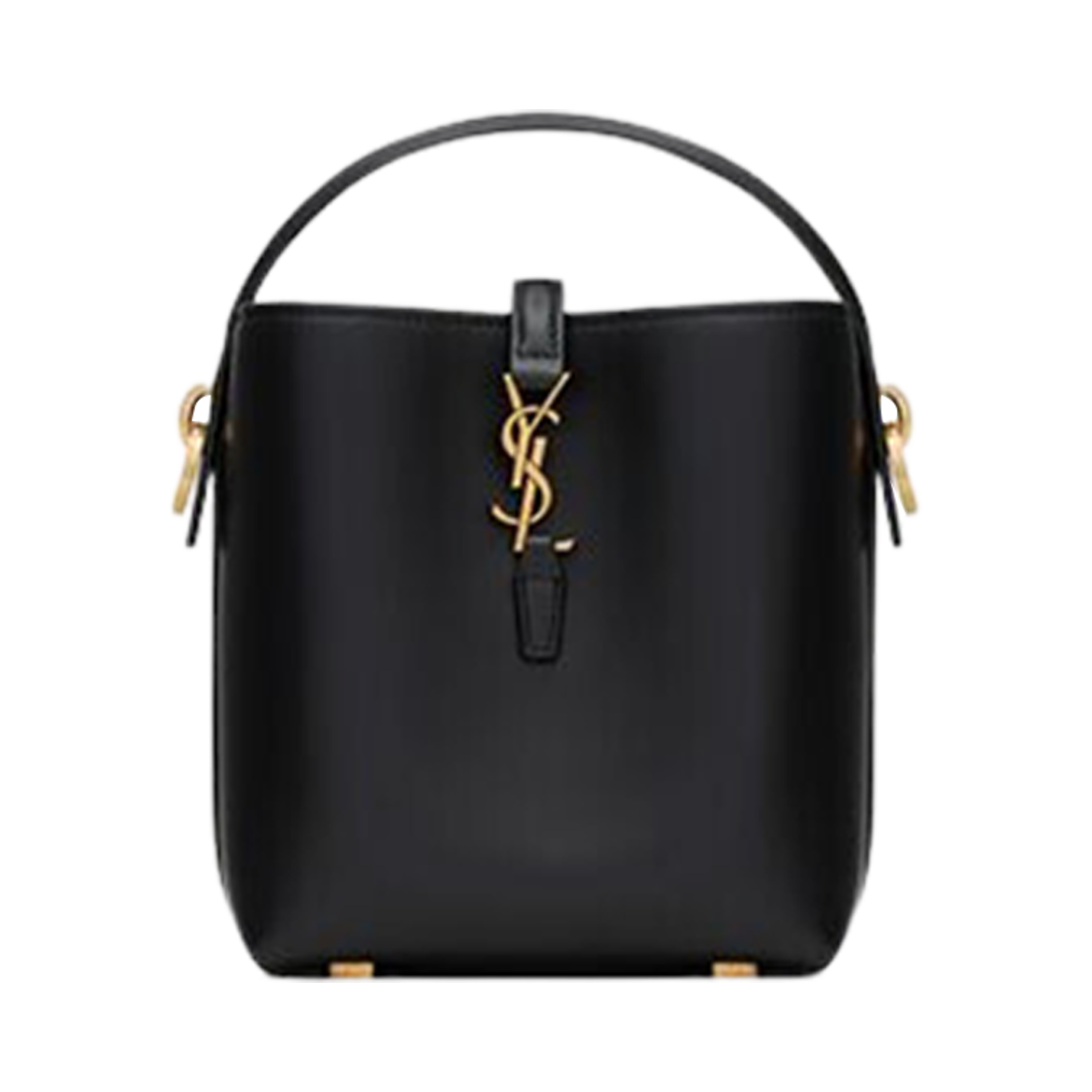 765870-2R20W-1000 Saint Laurent Le 37 Mini In Shiny Leather Black