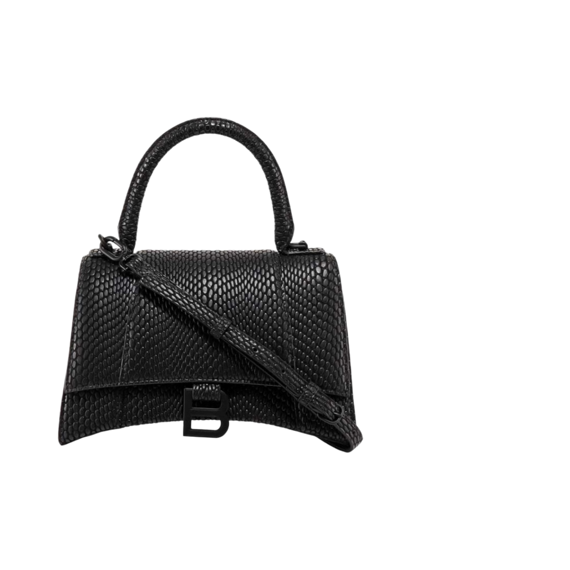 발렌시아가 코브라 엠보스 레더 아워글래스 스몰 핸드백 블랙(Balenciaga Hourglass Small Handbag in Cobra Embossed Leather Black) - 1
