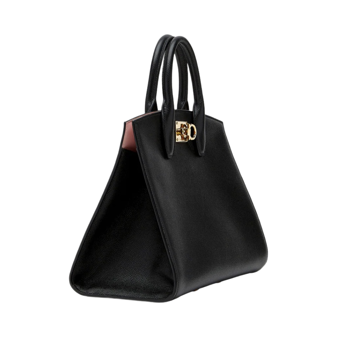 페라가모 미디움 스튜디오 박스백 블랙 캔디 핑크(Ferragamo Medium Studio Box Bag Black Candy Pink) - 2