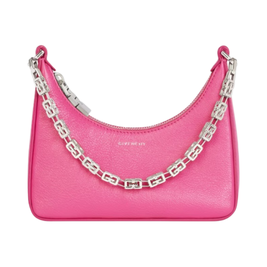 지방시 레더 체인 미니 문 컷 아웃 백 네온 핑크(Givenchy Mini Moon Cut Out Bag in Leather with Chain Neon Pink) - 1