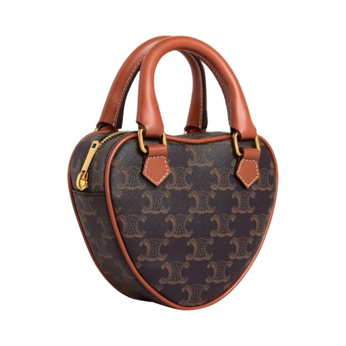 셀린느 트리옹프 캔버스 & 카프스킨 미디움 하트 탄(Celine Medium Heart in Triomphe Canvas and Calfskin Tan) - 2