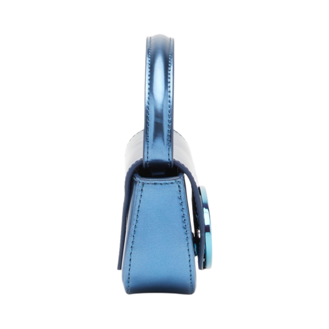 디젤 1DR 미니백 인 미러드 레더 블루(Diesel 1DR Mini Bag in Mirrored Leather Blue) - 2