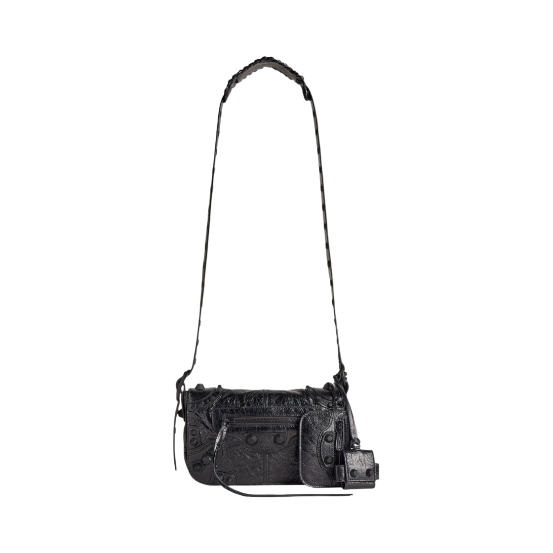 발렌시아가 아레나 램스킨 르 카골 XS 플랩 백 블랙