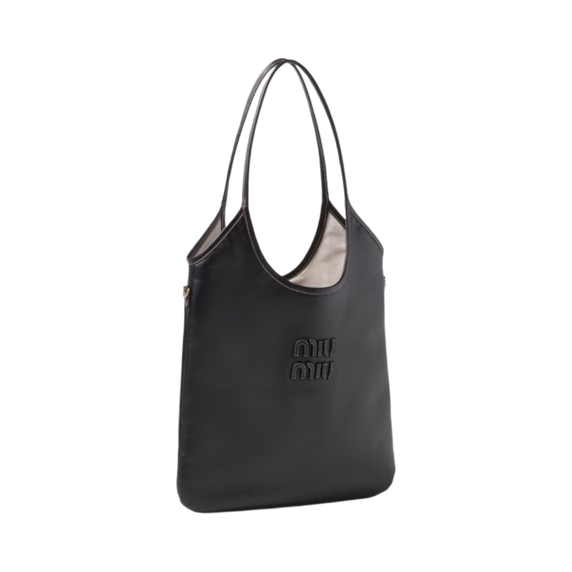 Miu Miu｜ (5BG231 2CRW F0002) Black Ivy Leather Bag | Miu Miu