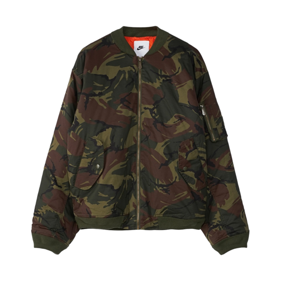 FB7591-222 Nike Life Woven MA-1 Flight Jacket Medium Olive Black - US/EU