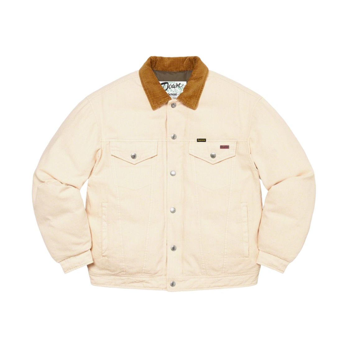 슈프림 x 쇼트 캔버스 다운 트러커 자켓 내츄럴 - 22FW(Supreme x Schott Canvas Down Trucker Jacket Natural - 22FW) - 1