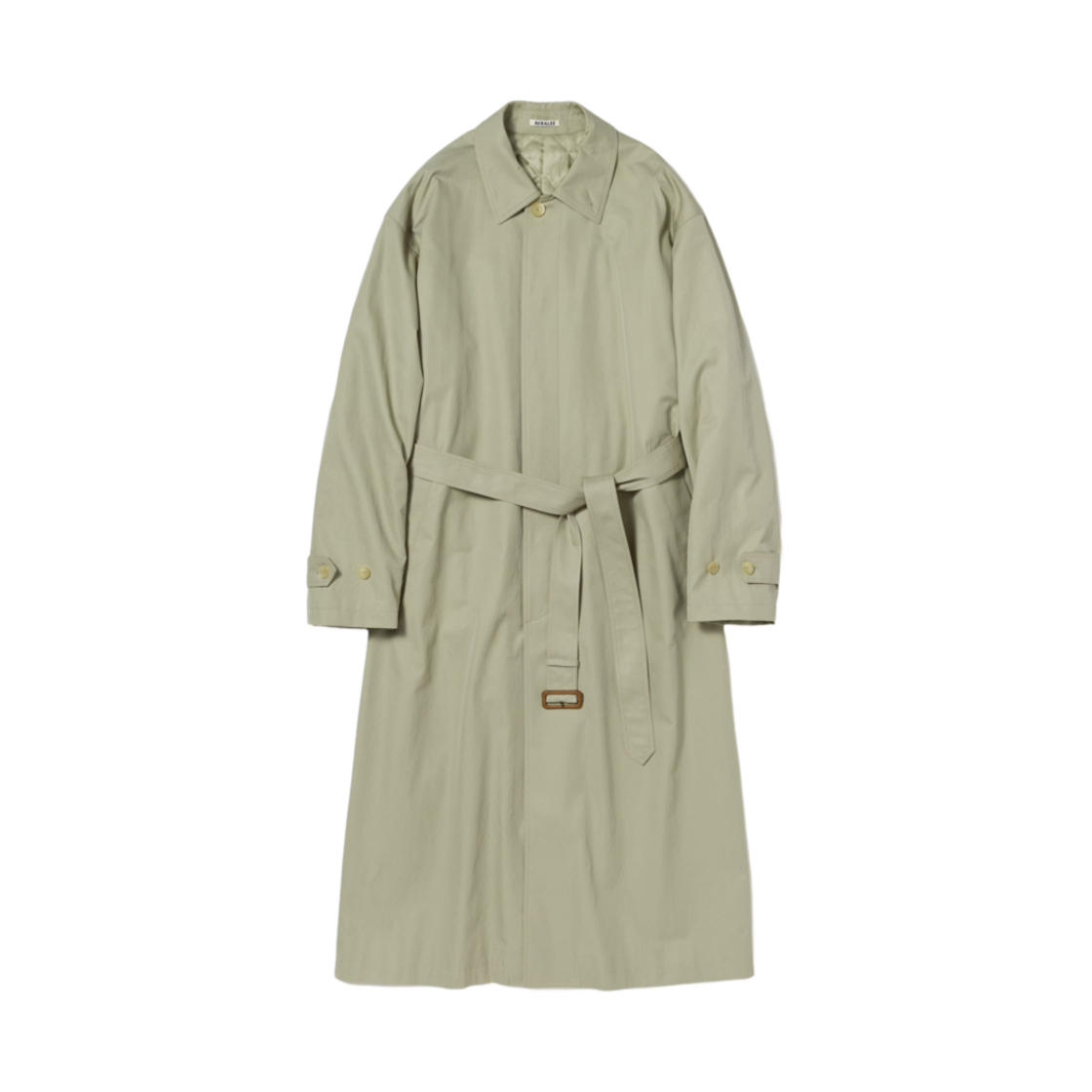 A25SC01GF Auralee Washed Finx Gabardine Soutien Collar Coat Light Khaki - 25SS