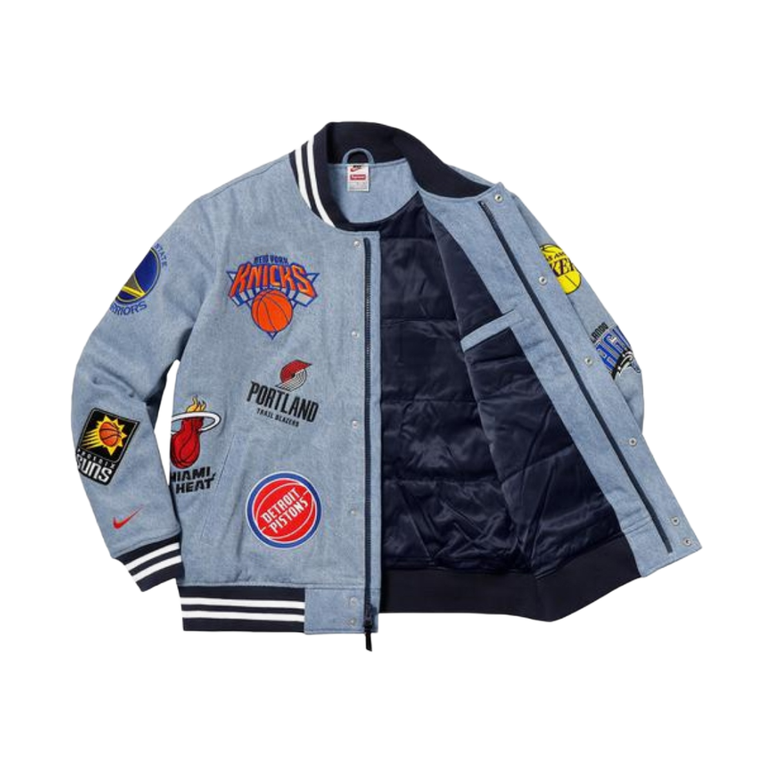 슈프림 x 나이키 NBA 팀 웜업 자켓 데님 - 18SS | Supreme | KREAM