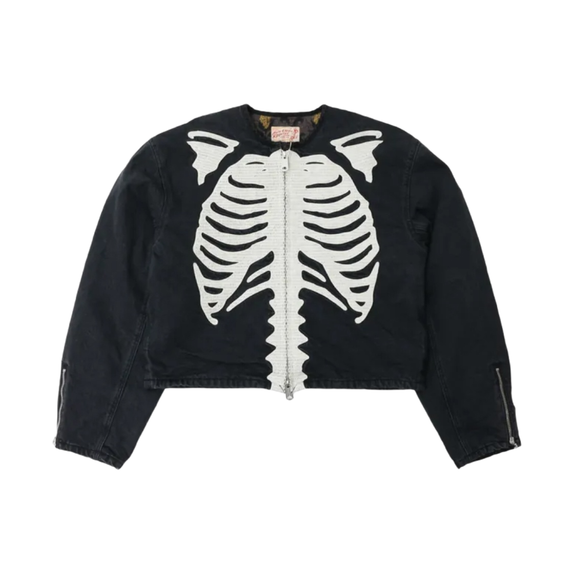 캐피탈 14온즈 블랙 X 블랙 데님 모토크로스 본 자켓 블랙(Kapital 14 oz. Black X Black Denim Motocross Bone Jacket Black)