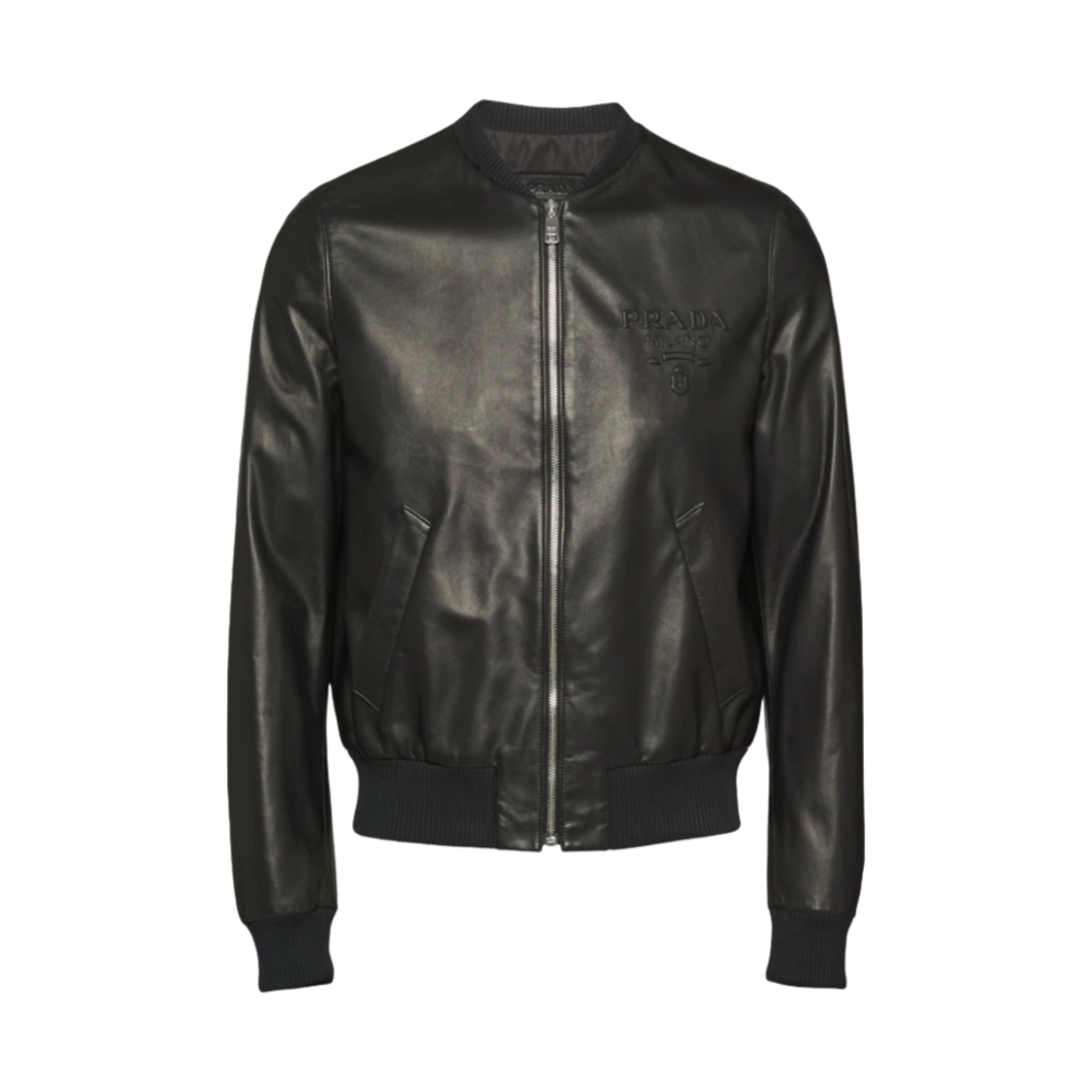 프라다 나파 레더 봄버 자켓 블랙