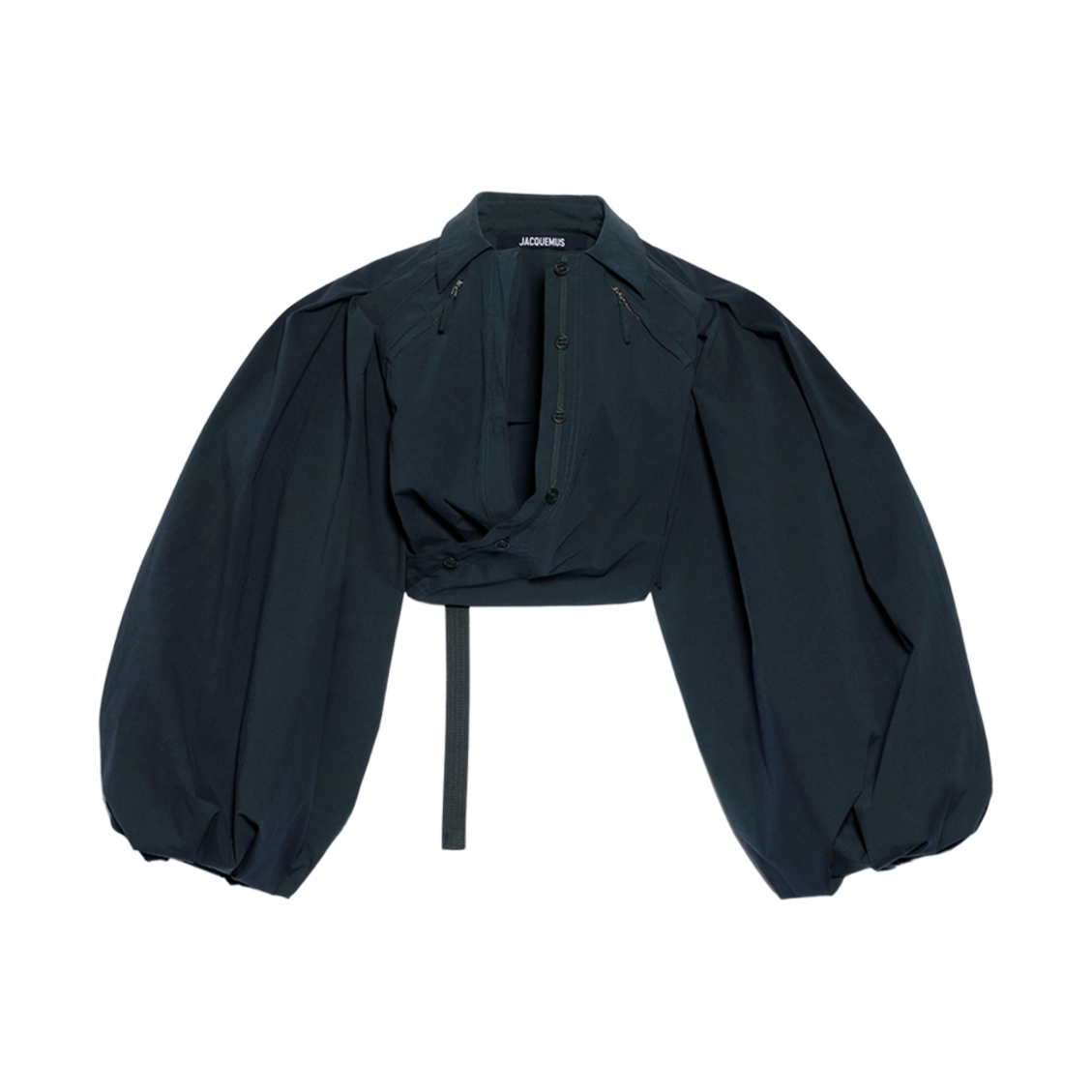 (W) 자크뮈스 르 오 바이아 불 씨어터 셔츠 다크 네이비((W) Jacquemus Le Haut Bahia Boule Theatre Shirt Dark Navy) - 1