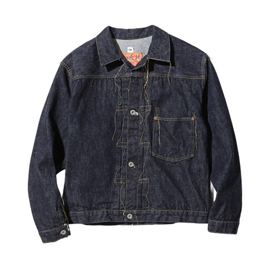 슈가 케인 메이드 인 USA 13온즈 블루 데님 블라우스 S1944 모델 논 워시(Sugar Cane Made in USA 13 oz. Blue Denim Blouse S1944 Model Non Wash)