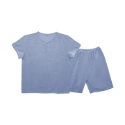 [3% 적립] Aone Cool Emboss Short Sleeve Pajamas Set Blue