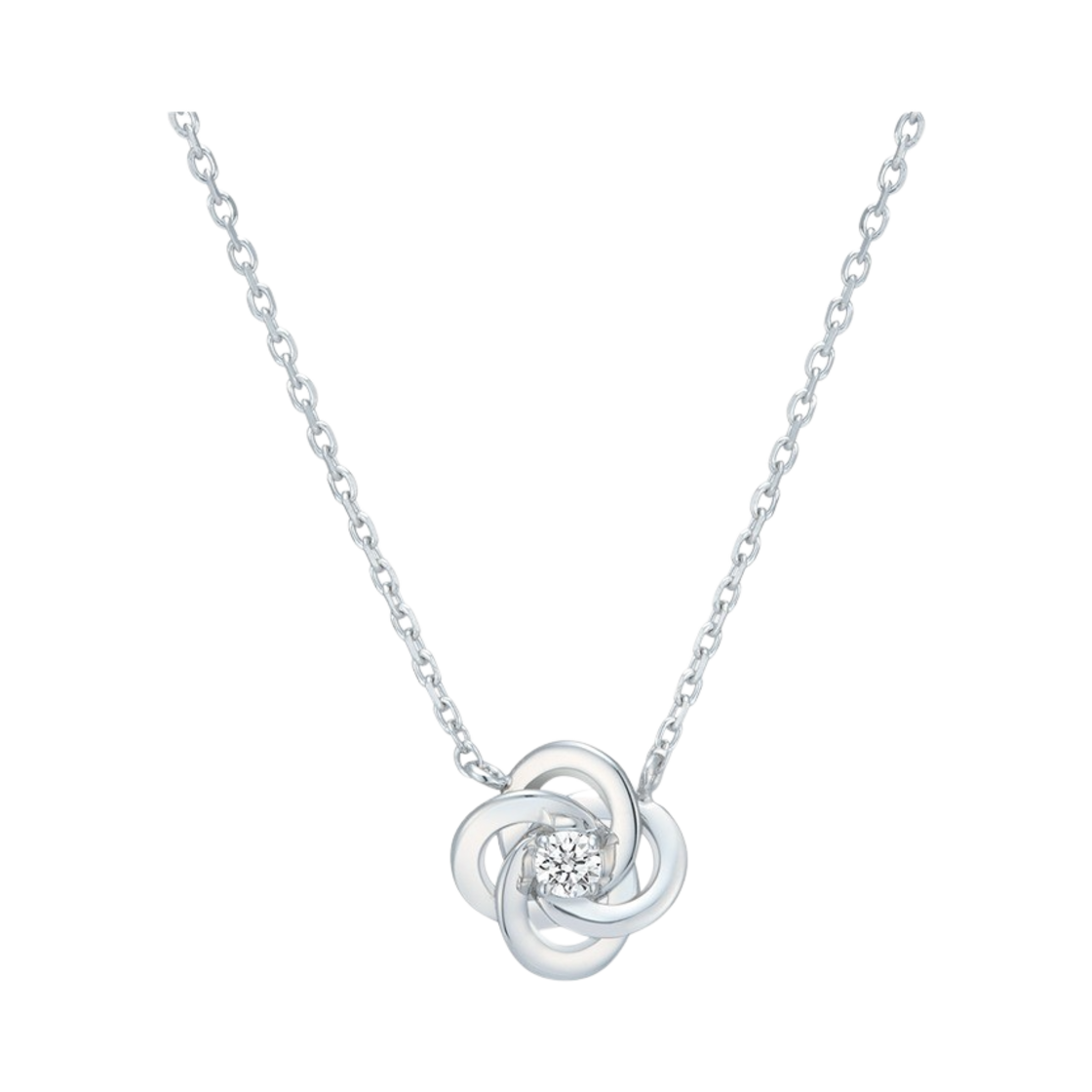 미꼬 우먼 로제 멜리 다이아몬드 네클리스 화이트 골드(Miko Women Rose Melee Diamond Necklace White Gold)