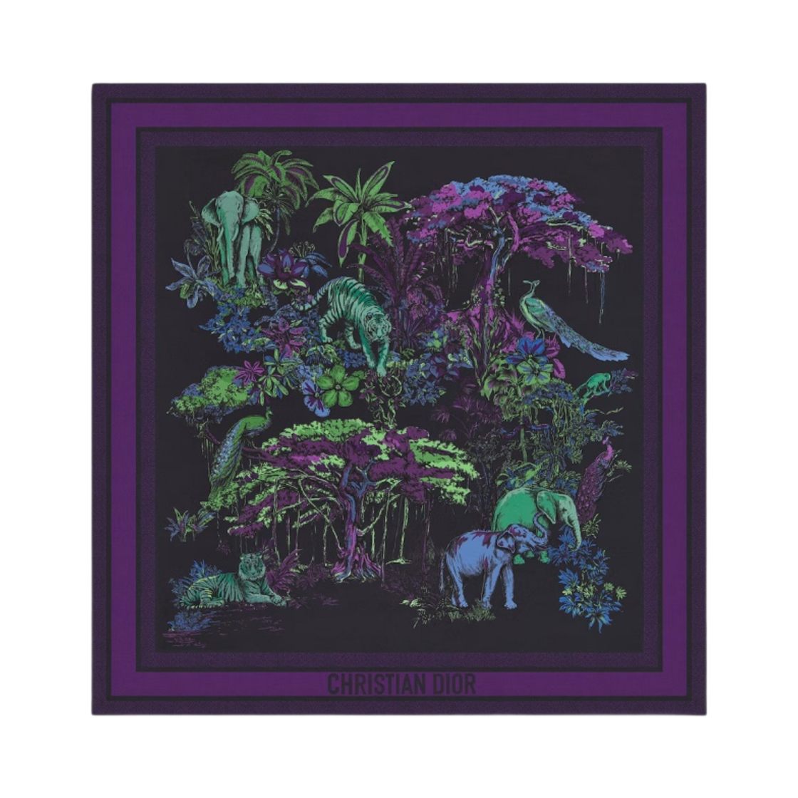 (W) 디올 트왈 드 주이 보야주 90 스퀘어 스카프 실크 트윌 딥 블루 멀티컬러((W) Dior Toile De Jouy Voyage 90 Square Scarf Silk Twill Deep Blue Multicolor) - 1
