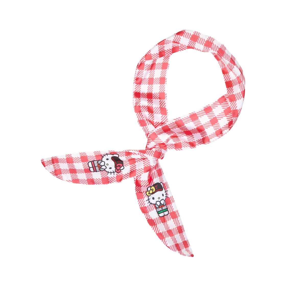 LG 트윈스 x 헬로 키티 체크 패턴 반다나 핑크(LG Twins x Hello Kitty Check Pattern Bandana Pink)