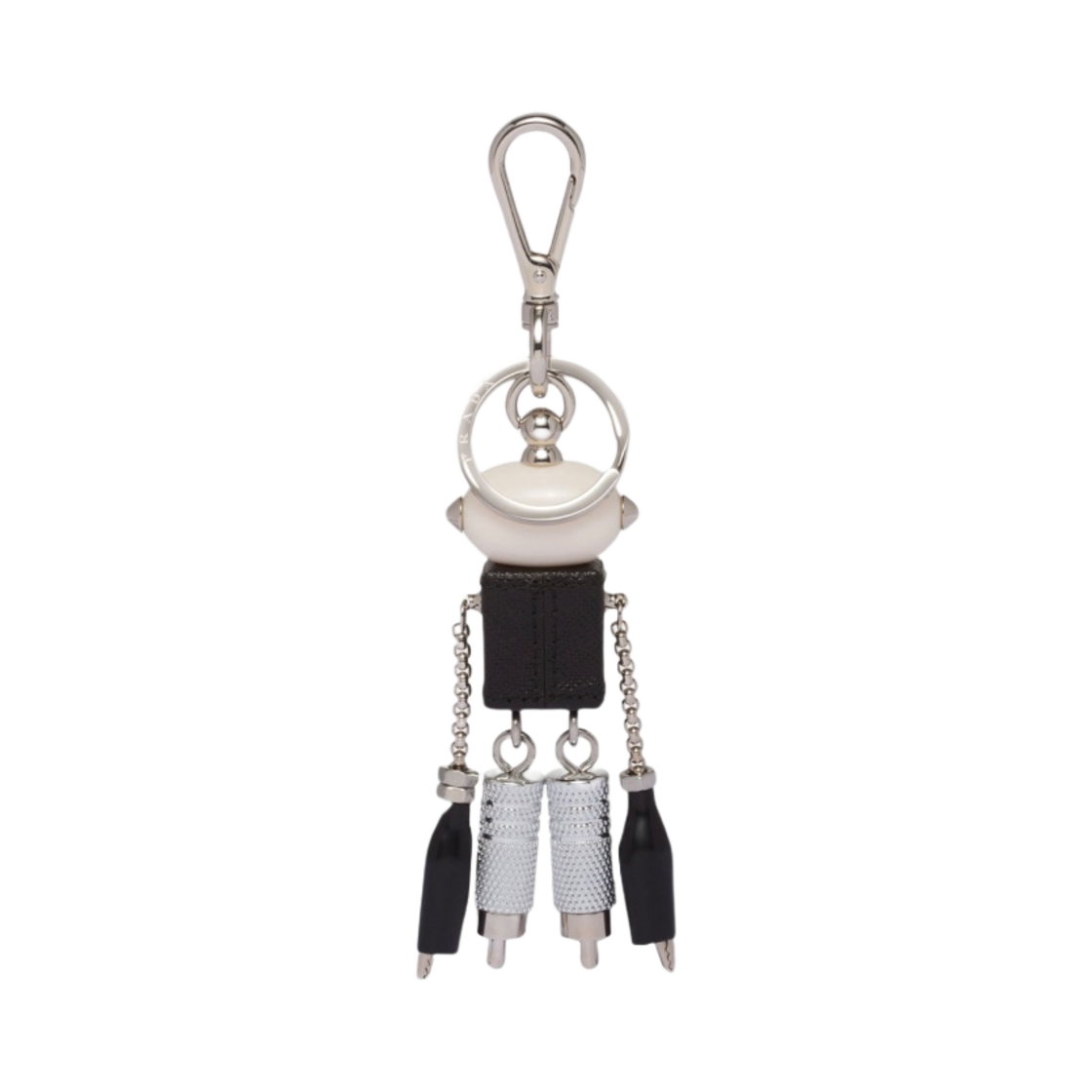 프라다 사피아노 레더 로봇 키체인 트릭 라이트 블랙(Prada Saffiano Leather Robot Keychain Trick Light Black) - 2