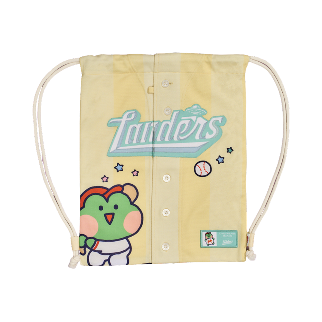 SSG 랜더스 x 라인 프렌즈 미니니 유니폼 짐색 옐로우(SSG Landers x Line Friends Minini Uniform Gym Sack Yellow)